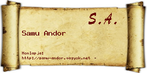 Samu Andor névjegykártya